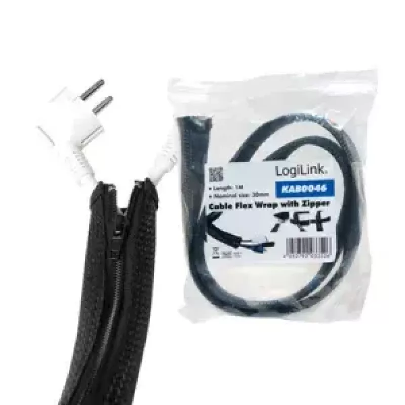 Kabeļu uzmava LogiLink KAB0046 melna