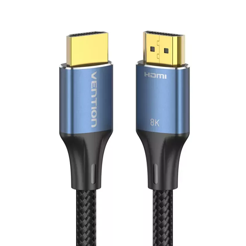 HDMI kabelis Vention 8K 48Gbps HDMI 2.1 Kokvilnas pinums Vīrs-uz-Vīrs 1 m Zils Alumīnijs