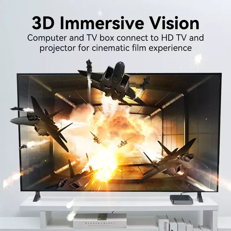 HDMI kabelis Vention 8K 48Gbps HDMI 2.1 Kokvilnas pinums Vīrs-uz-Vīrs 1 m Zils Alumīnijs