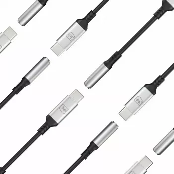 3,5 mm USB kabelis 3MK Jack 3,5 mm 1 gab. USB-C uz Jack 3,5 mm