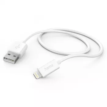 Hama uzlādes kabelis, USB-A - Lightning, 1 m, balts