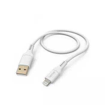 Hama Flexible kabelis 1.5 m balta Lightning to USB A 2.4 A