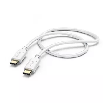Hama uzlādes kabelis, USB-C - USB-C, 1,5 m, balts