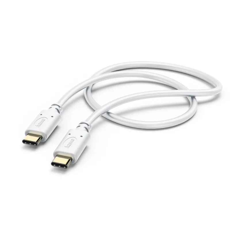Hama uzlādes kabelis, USB-C - USB-C, 1,5 m, balts