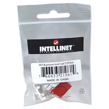 Intellinet Keystone Jack, Cat6, UTP, Punch-down, sarkans