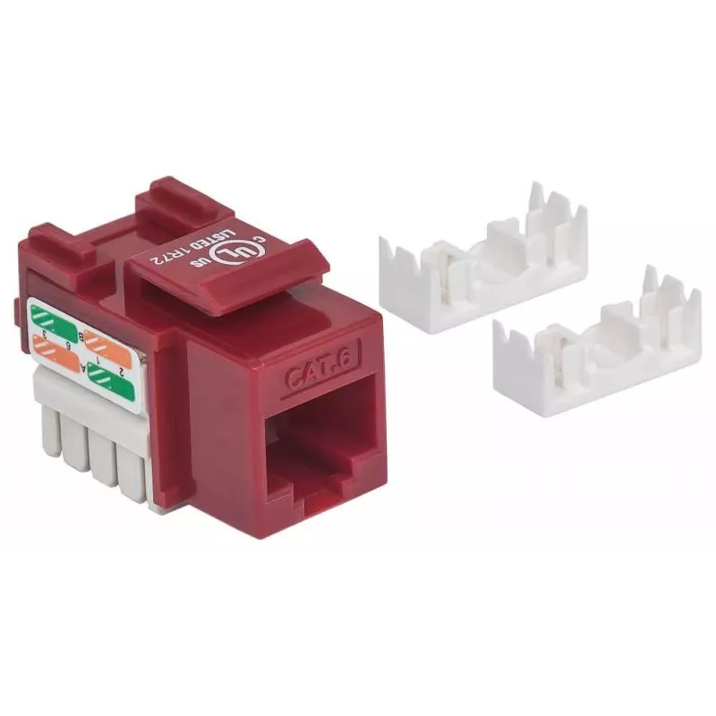 Intellinet Keystone Jack, Cat6, UTP, Punch-down, sarkans