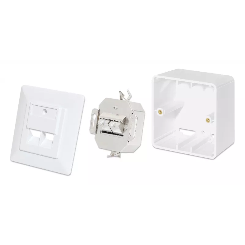 Intellinet Surface Mount Pattress Box 771900 771917 80x80x45mm Signālbalts RAL9003