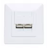 Intellinet 2-portu Cat6 10G ekranēta RJ45 sienas ligzda, padziļinājumā montējama, ar priekšējo paneli, STP, signālbalts RAL9003