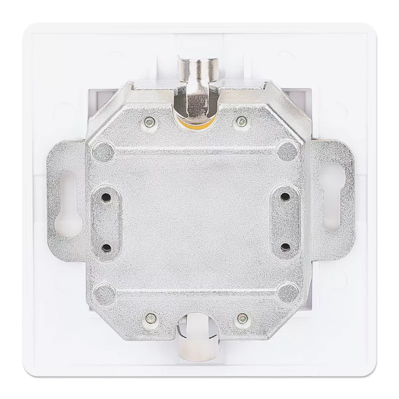 Intellinet 2-portu Cat6 10G ekranēta RJ45 sienas ligzda, padziļinājumā montējama, ar priekšējo paneli, STP, signālbalts RAL9003
