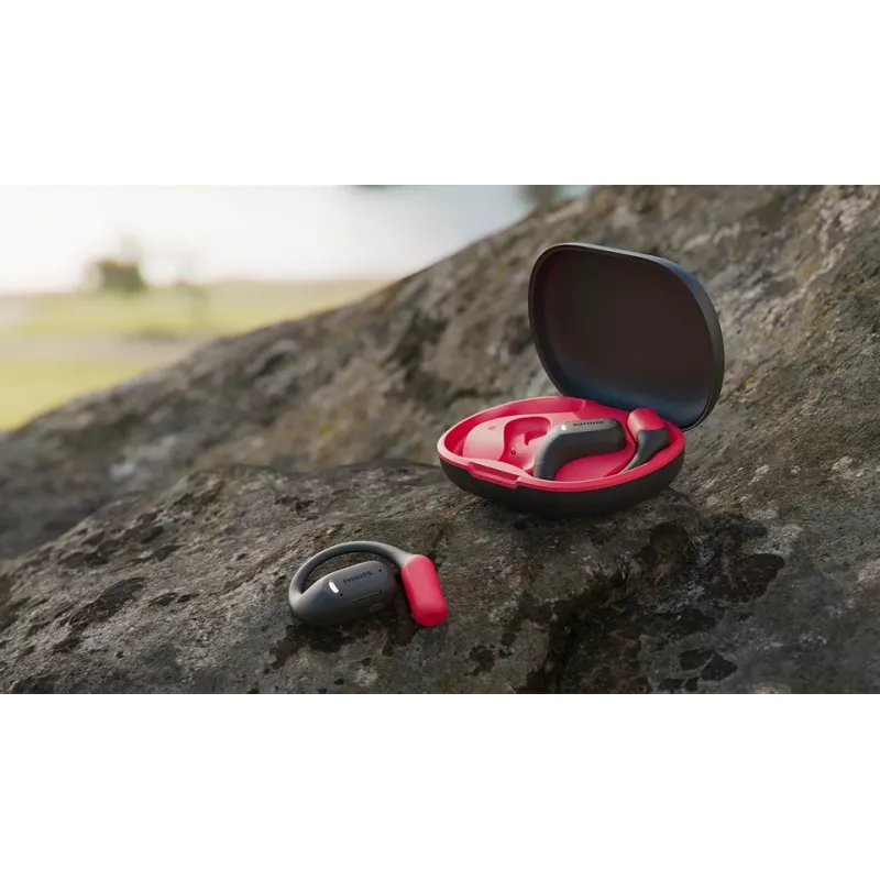 Philips 6000 sērijas TAA6709BK/00 austiņas/auss komplekts True Wireless Stereo (TWS) Āķa sporta Bluetooth Melns, Sarkans