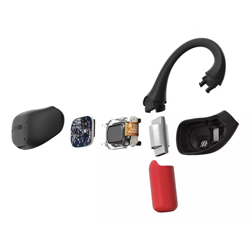 Philips 6000 sērijas TAA6709BK/00 austiņas/auss komplekts True Wireless Stereo (TWS) Āķa sporta Bluetooth Melns, Sarkans