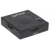 Manhattan HDMI pārslēdzējs, 2 portu, 1080p, savieno 2 HDMI avotus ar 1 displeju, automātiska un manuāla pārslēgšanās (ar pogu), nav nepieciešama ārēja barošana, melns, trīs gadu garantija