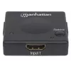 Manhattan HDMI pārslēdzējs, 2 portu, 1080p, savieno 2 HDMI avotus ar 1 displeju, automātiska un manuāla pārslēgšanās (ar pogu), nav nepieciešama ārēja barošana, melns, trīs gadu garantija