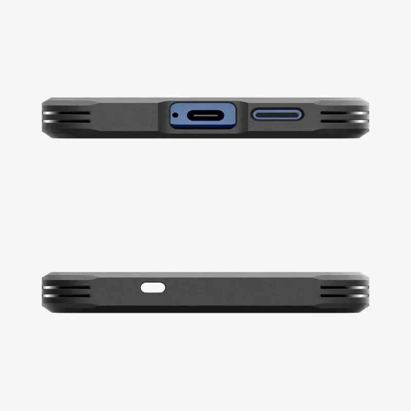 Spigen Galaxy S25 Tough Armor AI melns vāciņš ar galda statīvu