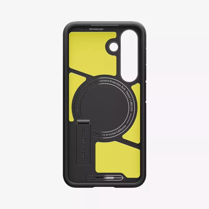 Spigen Galaxy S25 Tough Armor AI melns vāciņš ar galda statīvu