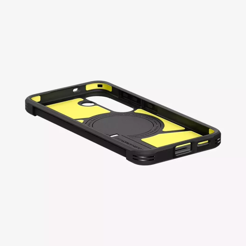 Spigen Galaxy S25 Tough Armor AI melns vāciņš ar galda statīvu