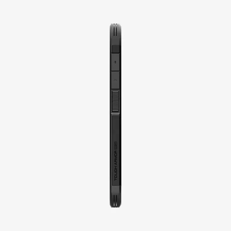 Spigen Galaxy S25 Tough Armor AI melns vāciņš ar galda statīvu