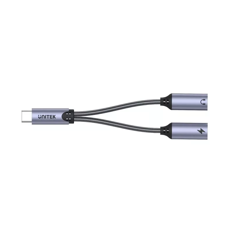 Audio adapter UNITEK M206A USB Type-C Aluminium Melns pelēka