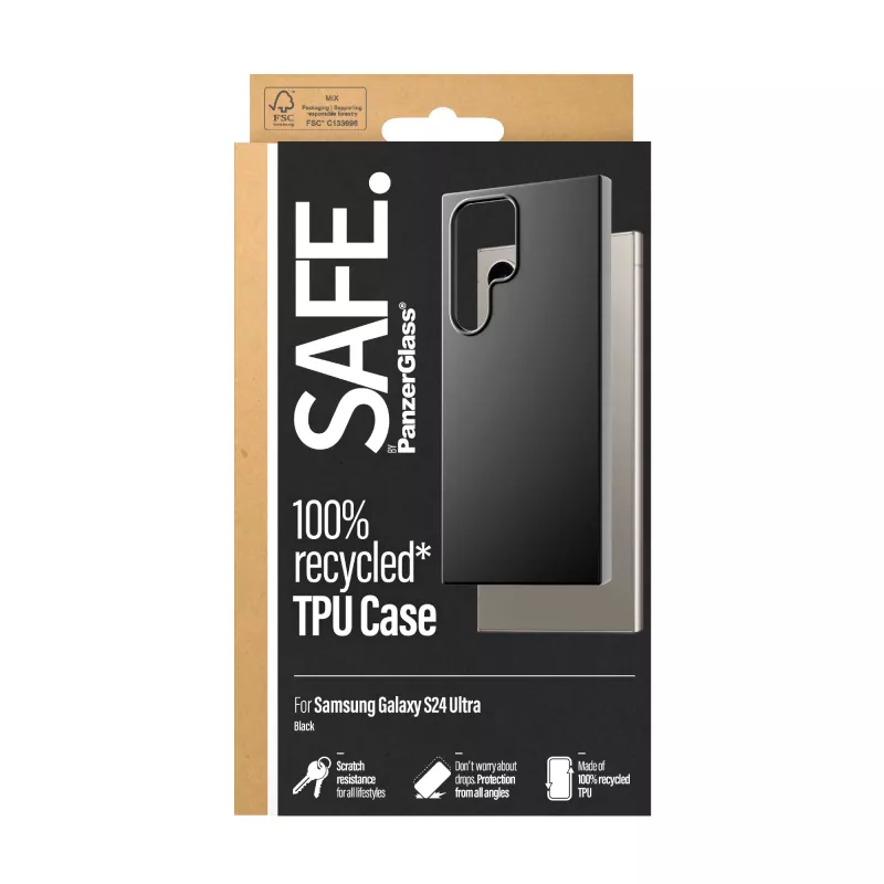 TPU Case PanzerGlass SAFE Samsung Galaxy S24 Ultra Melns Transparent Protection