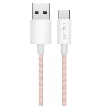 LogiLink USB 2.0 Type-C kabelis C/M uz A/M 60W rozā 1.5 m