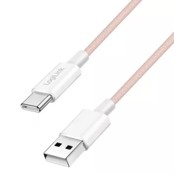 LogiLink USB 2.0 Type-C kabelis C/M uz A/M 60W rozā 1.5 m