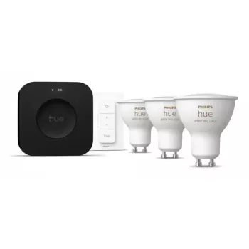 Philips Hue White and colour ambience Starter kit: 3 GU10 spuldzes + Dimmer slēdzis + Bridge Pro