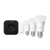 Viedā apgaismojuma komplekts Philips Hue White and Colour Ambience Starter Kit — 3 E27 viedās spuldzes, Dimmer slēdzis, Bridge Pro, Bluetooth/Zigbee