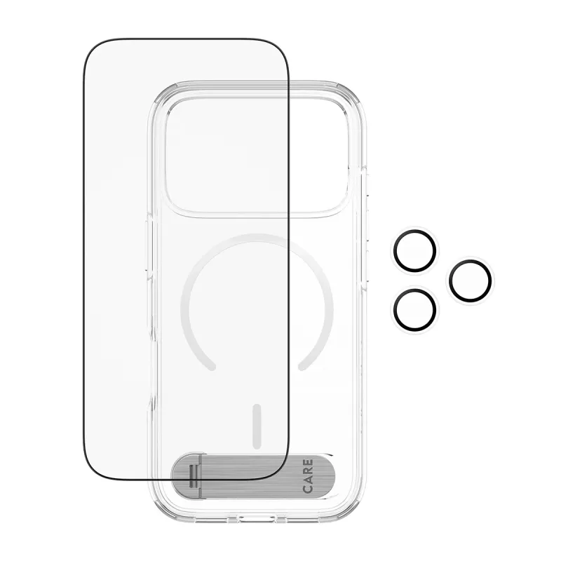 Aizsargapvalks PanzerGlass CARE Feature Kick 3w1 iPhone 17 Pro ar stikla objektīva pārsegu