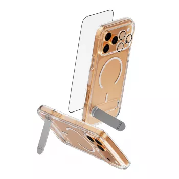 Ekrāna aizsarga un maciņa komplekts PanzerGlass CARE 3-in-1 Feature Kick iPhone 17 Pro Max — rūdīts stikls, PET, silikons, caurspīdīgs
