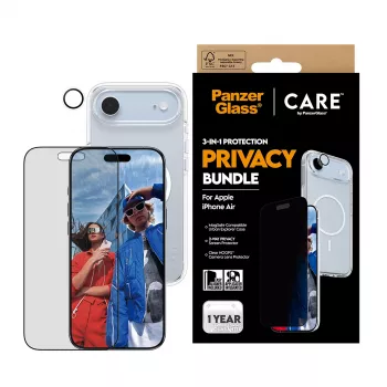 Aizsargājošs tālruņa maciņš PanzerGlass CARE priekš iPhone 17 Air — Privātuma 3-in-1