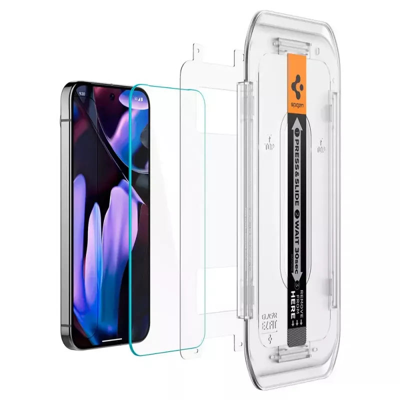 Spigen Glass Screen Protector EZ Fit GLAS.tR plāns for Google Pixel 9 / 9 Pro