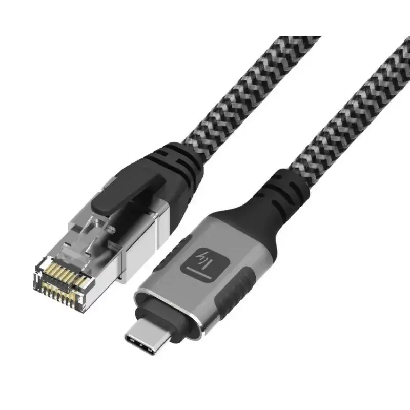 Tīkla kabelis TECHLY USB-C uz Gigabit Ethernet RJ45, Cat6, 3 m, USB 3.2 Gen 1, F/UTP, melns