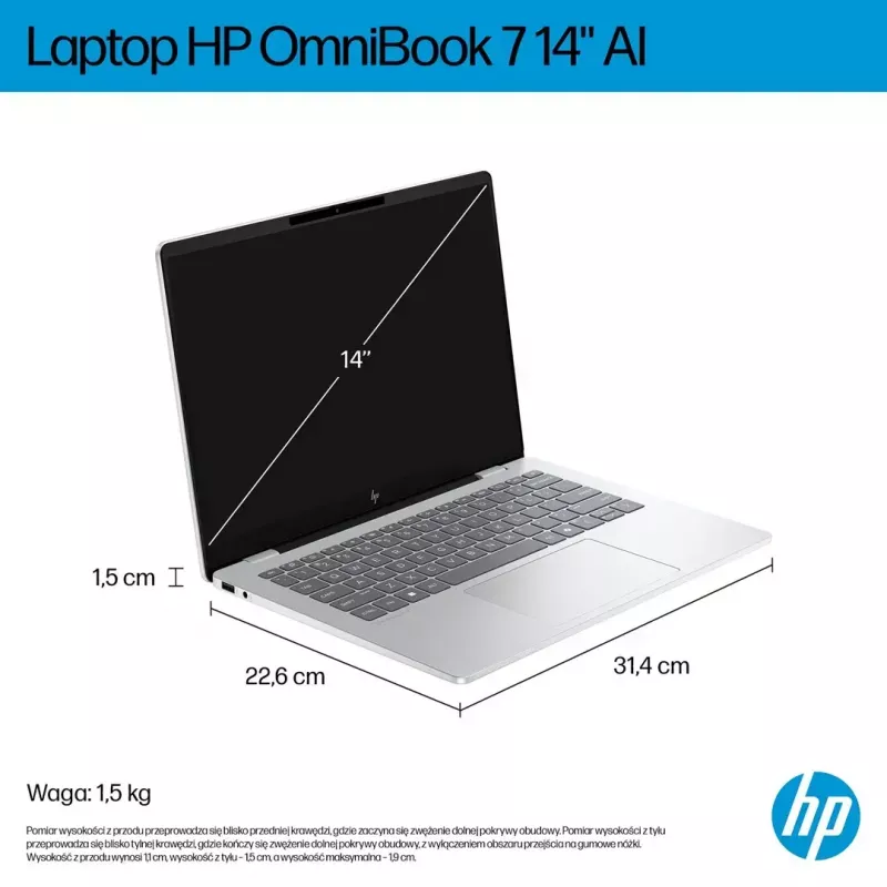Klēpjdators HP OmniBook 7 AI 14-fr0003nw 14 collas Intel Core i5 16 GB RAM 512 GB SSD