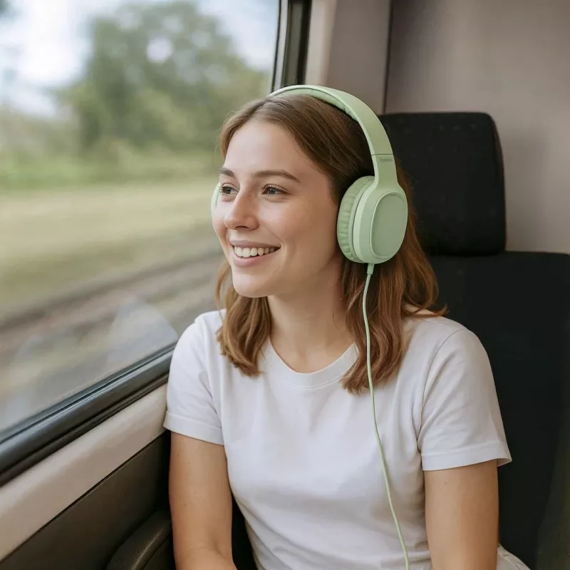 Austiņas Hama Fun C vadu USB Type-C zaļas 20-20000 Hz 1,2m
