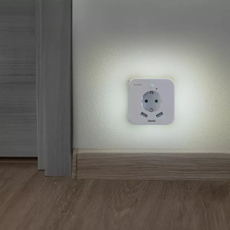 Kontaktligzdas nakts gaisma Hama 00223507 silti balta LED 3000K