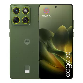 Viedtālrunis Motorola edge 70 — 6,7 collu P-OLED, Snapdragon 7 Gen 4, 12 GB RAM, 512 GB, Dual SIM, 4800 mAh, zaļš, IP68/IP69