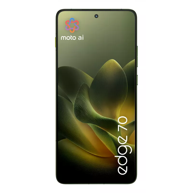 Viedtālrunis Motorola edge 70 — 6,7 collu P-OLED, Snapdragon 7 Gen 4, 12 GB RAM, 512 GB, Dual SIM, 4800 mAh, zaļš, IP68/IP69