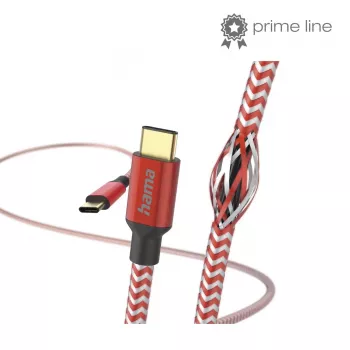 Hama Reflective USB kabelis USB 2.0 1.5 m USB C sarkans