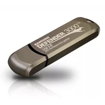 iStorage Kanguru Defender 3000™ SuperSpeed USB 3.0 64 GB| Drošs zibatmiņas disks | FIPS 140-3 3. līmenis gaida apstiprinājumu, FIPS 140-2 3. līmenis sertificēts | AES-XTS 256 bitu aparatūras šifrēšana | TAA atbilstīgs|
