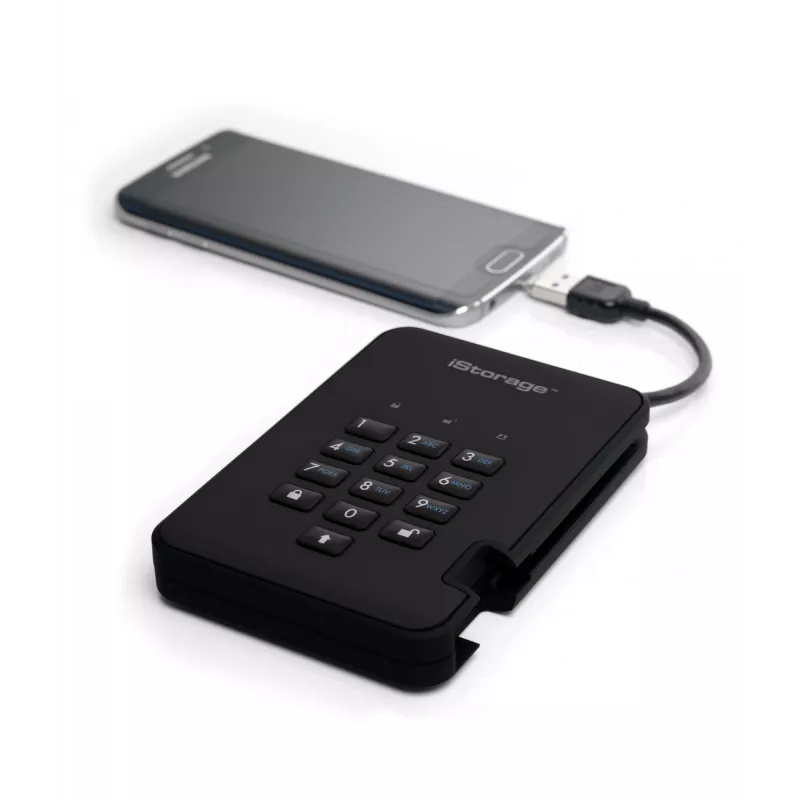 HDD iStorage 2TB USB 3.2 diskAshur2 Melns IS-DA2-256-2000-B