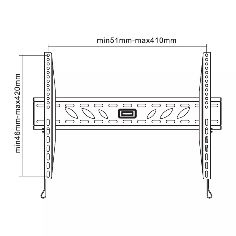 InLine sienas stiprinājums TFT / LED / plazmas ekrāniem 81-140cm 32 collas-55 collas maks. 50kg