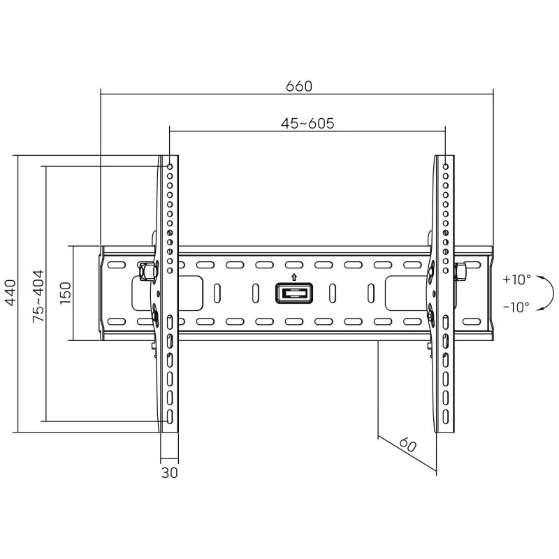 Sienas kronšteins InLine 23117A TFT LED Plazmai 32-70 collas