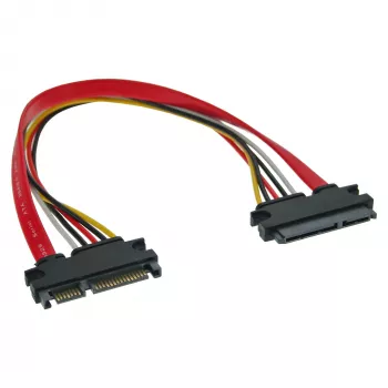 InLine SATA datu un strāvas kabelis SATA 6 Gb/s vīrišķais / sievišķais 0,50 m