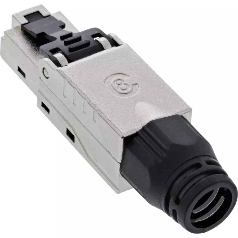 InLine RJ45 spraudnis Cat.8.1 2000MHz, uzstādāms uz vietas, ekranēts, ar skrūvējamu vāciņu