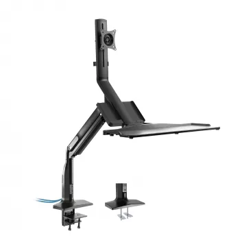 InLine darbstacijas galda stiprinājums ar pacēlāju, pārvietojams, līdz 81 cm (32 collas) / 9 kg