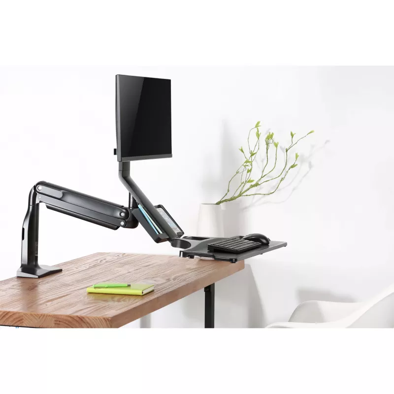 InLine darbstacijas galda stiprinājums ar pacēlāju, pārvietojams, līdz 81 cm (32 collas) / 9 kg