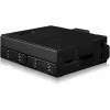 U.2 uz SlimSAS NVMe adaptera korpuss, icy dock ToughArmor MB105VP-B, PCIe 4.0, atbalsta 2x 2,5 collu diskus, 1x 5,2 collu nodalījums