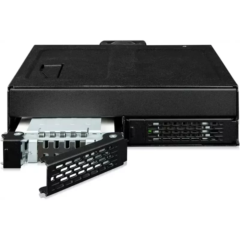 U.2 uz SlimSAS NVMe adaptera korpuss, icy dock ToughArmor MB105VP-B, PCIe 4.0, atbalsta 2x 2,5 collu diskus, 1x 5,2 collu nodalījums
