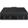 U.2 uz SlimSAS NVMe adaptera korpuss, icy dock ToughArmor MB105VP-B, PCIe 4.0, atbalsta 2x 2,5 collu diskus, 1x 5,2 collu nodalījums