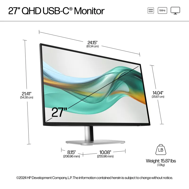 HP Series 5 Pro 27 collu QHD USB-C monitors - 527pu